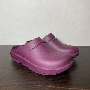 Oofos Womens Comfort Clogs Purple Size 7